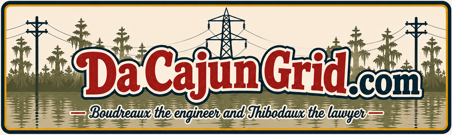 Da Cajun Grid — Boudreaux the engineer and Thibodaux the lawyer